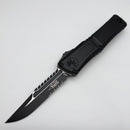 Grenade Blem Microtech Knives Combat Troodon Gen III Tactical Partial Serrated Interceptor w/ Black Handle Signature Series 1217-2TS