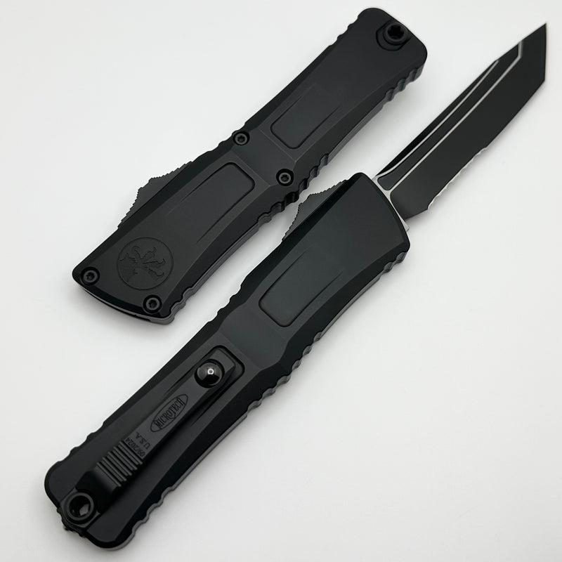 Microtech Knives Combat Troodon Gen III Black Tactical Partial Serrated Tanto w/ Black Handle 1144-2T