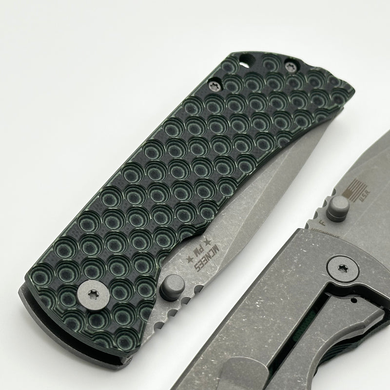 McNees Performance Machined Mac 2 3.5" Gen 2 F Atomic Green/Black G-10 & Ti w/ MagnaCut