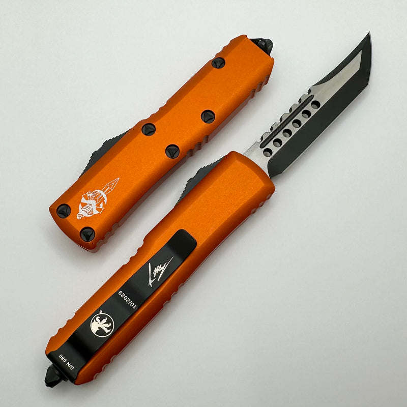 Microtech UTX-85 Black Hellhound & Orange Signature Series 719-1ORS