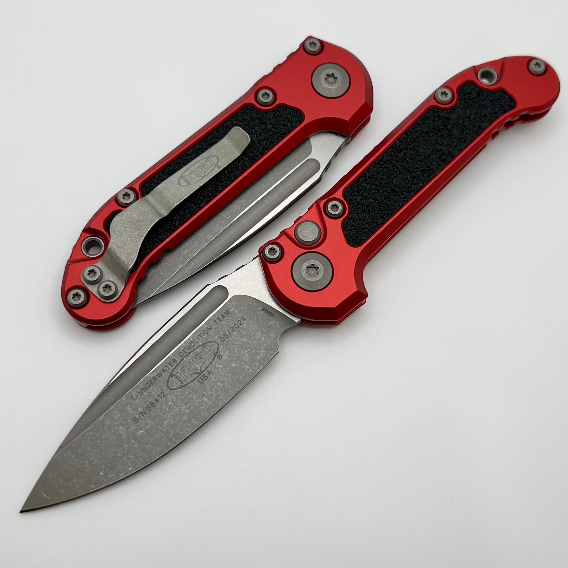 Microtech Knives LUDT Gen III Apocalyptic Drop Point w/ Red Handle 113