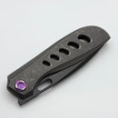 Poikilo Blade Gecko S2.1 Dark Stonewash Titanium Handles w/ Purple Ti Accents & Two Tone M398