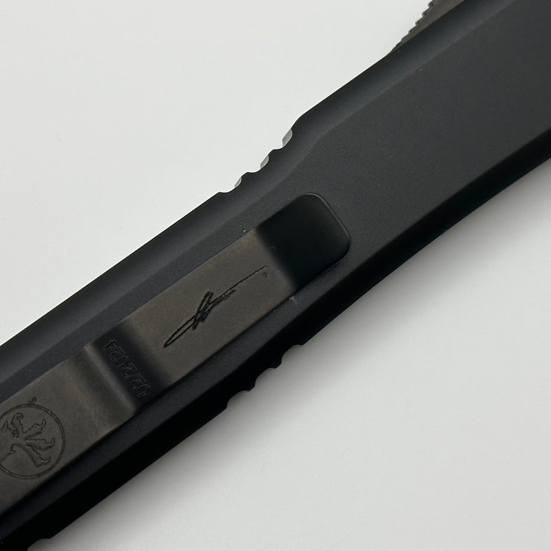 Microtech Ultratech Shadow DLC MAGNACUT Single Edge Part Serrated Signature Series 121-2DLCTSH Pre Owned