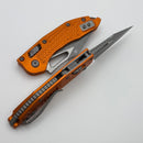 Microtech Knives Manual M-Stitch RAM LOK Orange Frag Aluminum Handles & Apocalyptic M390MK 169MRL-10APFROR