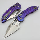 Microtech Marfione Select Manual Stitch RAM LOK Purple Haze Frag Titanium Handles & Stonewash M390MK w/ Double Vapor Blast & Purple Accents 169RL-10FRMS5
