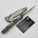 Marfione Select Microtech Socom Ram-Lok Titanium Frag Handles w/ Bronze Accents & Spear Point Stonewash M390MK 160RL-10FRSMS2