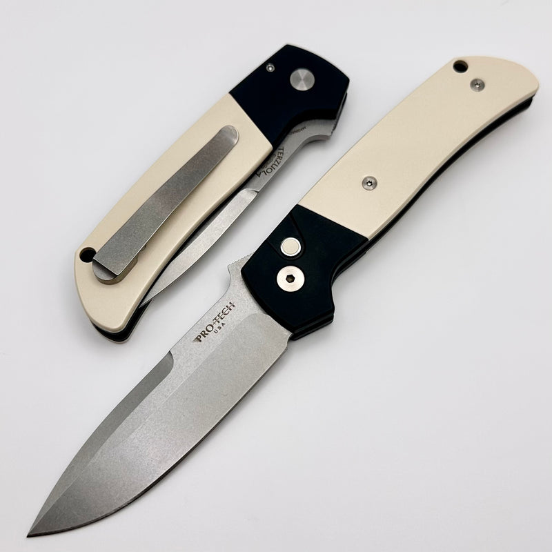 Pro-Tech Terzuola ATCF w/ Micarta Inlays/Button & Stonewash MagnaCut BT2751