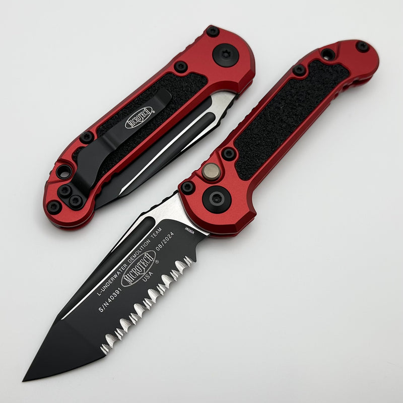 Microtech Knives LUDT Gen III Black F/S Tanto w/ Red Handle 1136-3RD