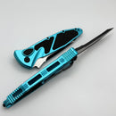 Microtech Socom Elite Auto w/ Turquoise Handles & Black Tanto Part Serrated 161A-2TQ