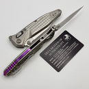 Marfione Select Microtech Socom Ram-Lok Titanium Frag Handles w/ Purple Accents & Spear Point Stonewash Serrated M390MK 160RL-11FRSMS4