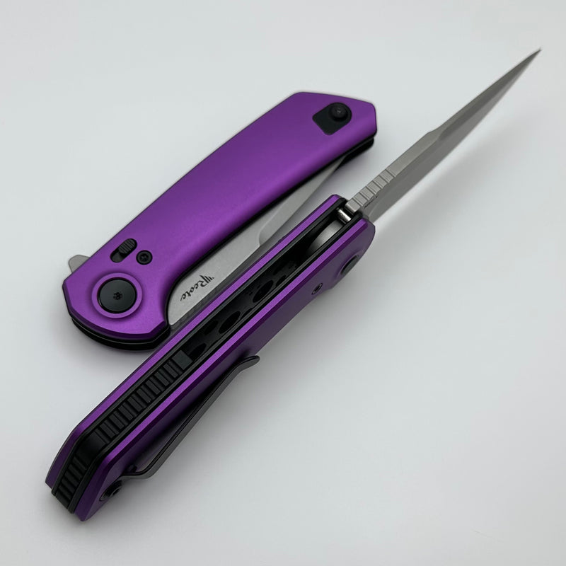 Reate Knives PL-XF Purple Aluminum Handles & Stonewash Nitro-V