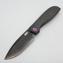 Poikilo Blade Gecko S2.1 Dark Stonewash Titanium Handles w/ Purple Ti Accents & Two Tone M398