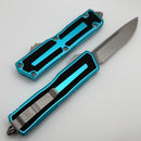 Microtech Scarab 2 Gen 3 S/E Fluted Soine Stonewash Partial Serrated w/ Turquoise Handles 1278-11TQ