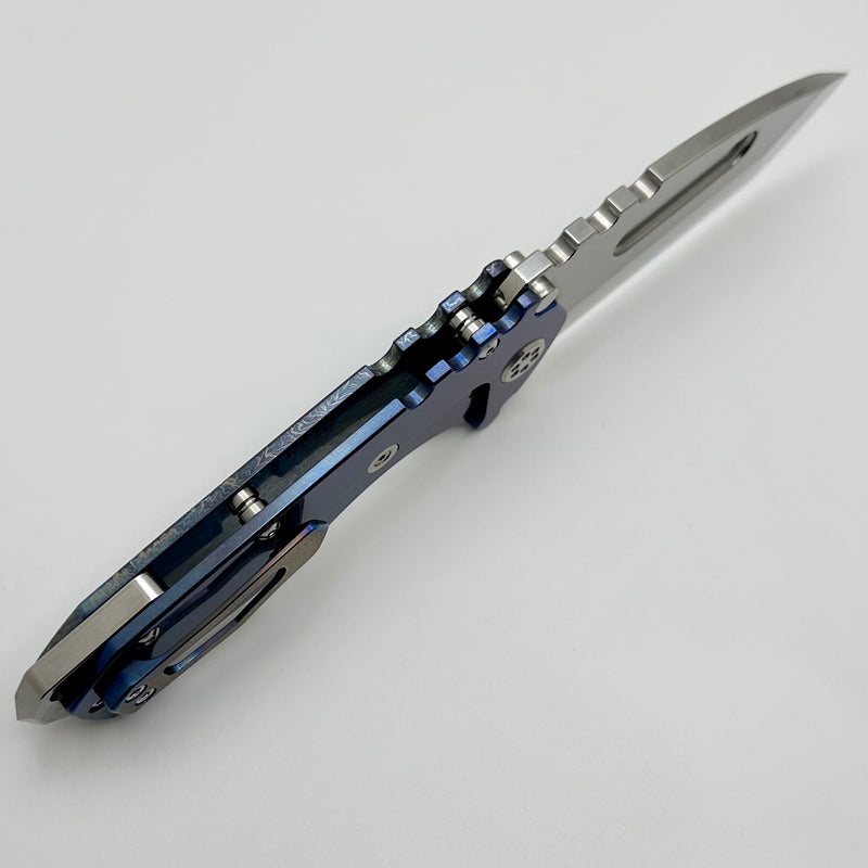 Medford Knife Praetorian T Flamed & Blue w/ 20CV Polished Tanto
