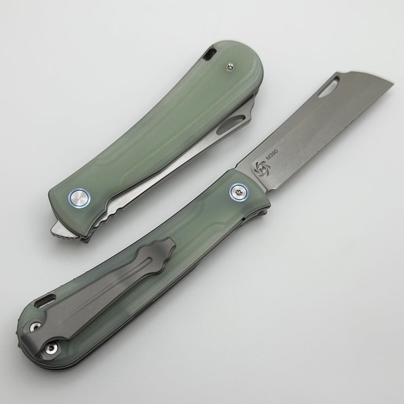 Mechforce Knives Caipira Rick Lala Collab Jade-G10 Handles w/ Ti Liners & M390