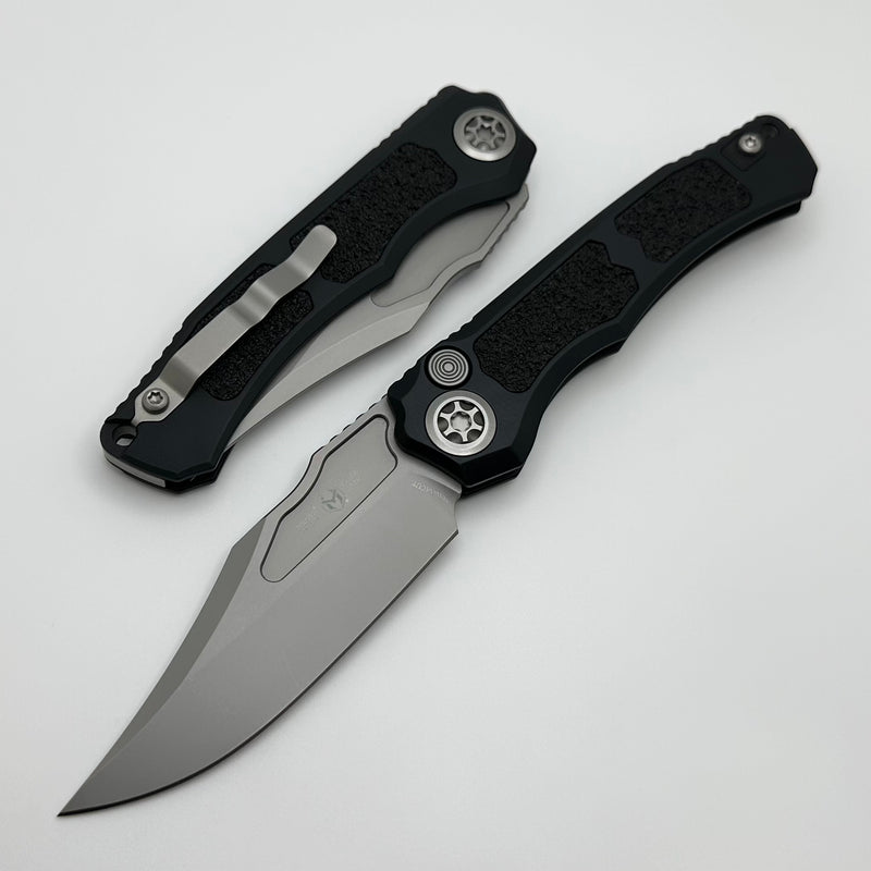 Heretic Knives Wraith Auto V4 Black Handle w/ Grip Inlays & Bead Blast Bowie MagnaCut Blade H002-3A