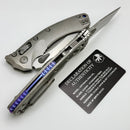 Microtech Marfione Select Amphibian RAM LOK Titanium Handles & Stonewash M390MK w/ Double Vapor Blast & Purple Accents 137RL-10MS3