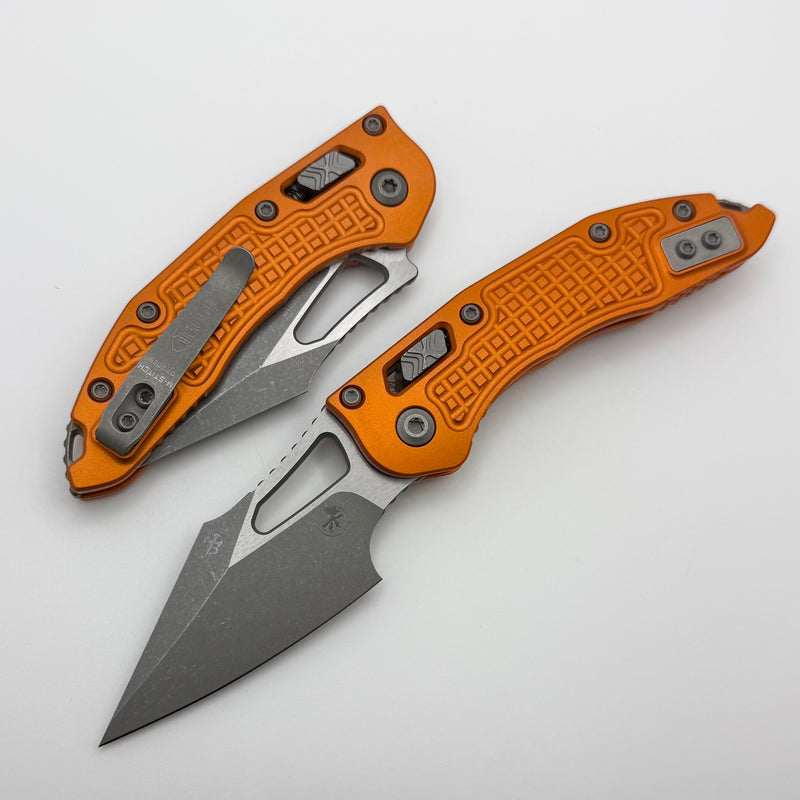 Microtech Knives Manual M-Stitch RAM LOK Orange Frag Aluminum Handles