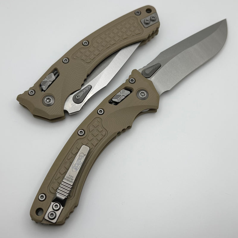 Microtech Amphibian RAM LOK Tan Frag G-10 & Stonewash M390MK 137RL-10FRGTTA