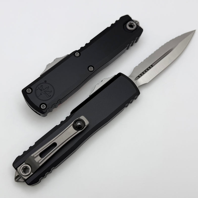Microtech UTX-85 Gen IV w/ Black Handle & Satin D/E Full Serrated M390MK 12324-5
