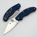 Spyderco UK Penknife Cobalt Blue G-10 & Spy27 Slip Joint Non Locking C94GPCBL