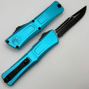 Microtech Knives Combat Troodon Gen III Black Partial Serrated Interceptor w/ Turquoise Handle Signature Series 1217-2TQS