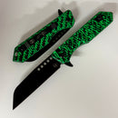 Heretic Knives M/A Jinn Flipper w/ Glow Carbon Fiber Handles & DLC MagnaCut H213-6A-GLOCF