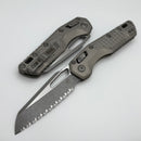Microtech Knives MSI RAM LOK Natural Clear Aluminum Frag Handles & Full Serrated Apocalyptic M390MK 210-12APFRNC