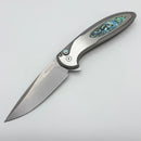 Pro-Tech Cambria Custom Manual 17-4 Steel Handles w/ Abalone Inlay/Button & Compound 154CM 2025 Custom 011