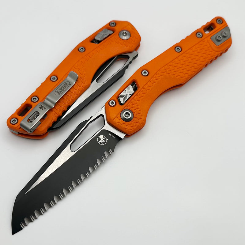 Microtech Knives MSI RAM LOK Orange Polymer & Black Full Serrated M390MK 210T-3PMOR