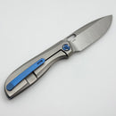 Poikilo Blade Gecko S1.1 Titanium Handles w/ Blue Ti Accents & Satin M398
