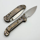 Marfione Select Microtech LUDT Ram-Lok w/ Flamed Slab Side Titanium Handles w/ Bronze Accents & Stonewash Drop Point 1135RLS-10MS3