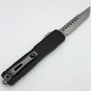 Microtech Ultratech ZBP Hellhound Stonewash w/ Black Handle Signature Series 1119-10S