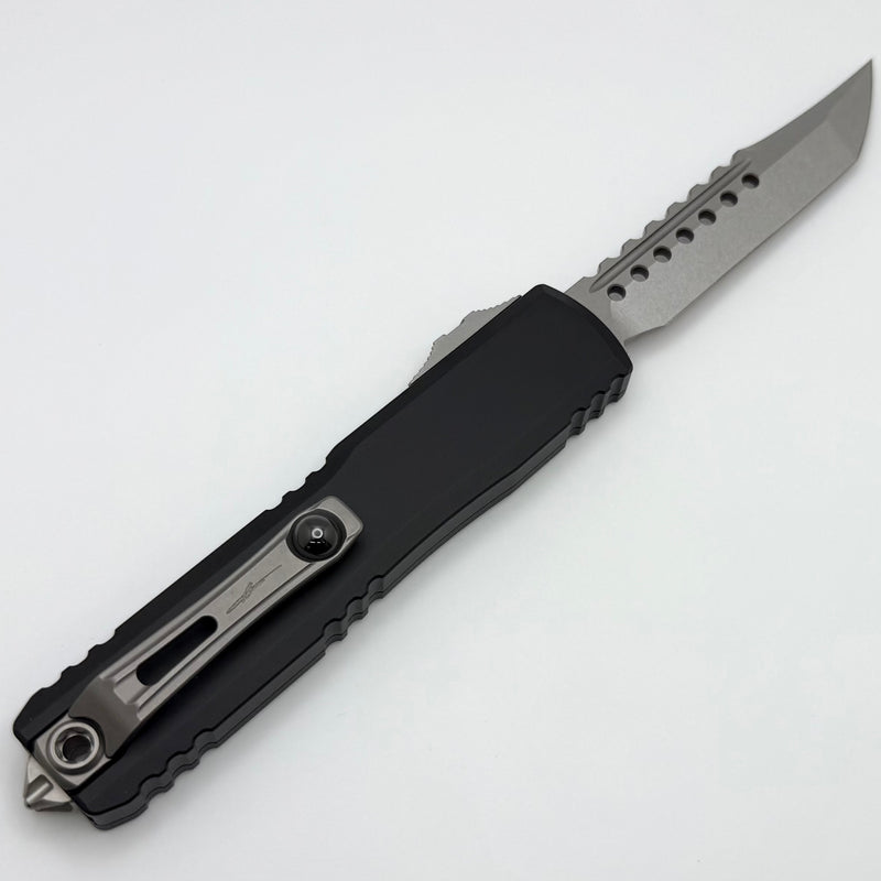 Microtech Ultratech ZBP Hellhound Stonewash w/ Black Handle Signature Series 1119-10S