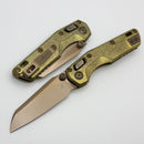 Microtech Marfione Select MSI RAM LOK Mini Slab Antique Gold w/ Bronze Accent & Plain Edge Bronze M390MK 210M-13MS4
