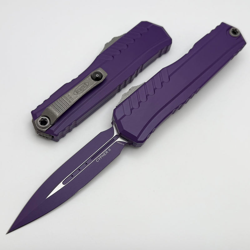 Microtech Cypher II D/E Cerakote Purple 1242-1PU-C16Z13