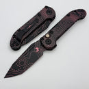 Microtech Knives LUDT Gen III Smooth Handle Topographic Black/Pink Tanto 1136S-1TPBKPKCS