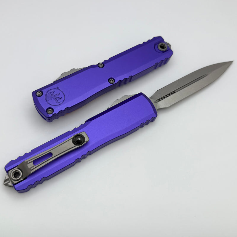 Microtech Ultratech Gen IV D/E Stonewash Standard w/ Purple Handle 11224-10PU