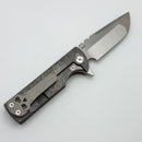 Chaves Knives T.A.K Ambidextrous Knife Drop Point M390 & Full Rocked Titanium Integral Handle Gen 2