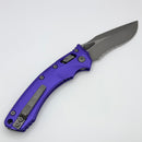 Microtech Amphibian RAM LOK Purple Fluted Aluminum & Apocalyptic Partial Serrated M390MK 137RL-11APFLPU