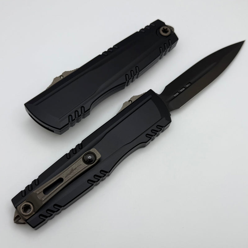 Microtech Luminary D/E DLC w/ Tritium Inlaid Slider & Bronze Apocalyptic Hardware Signature Series 1270-1DLCS-Z23