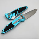 Microtech Socom Elite Auto Stonewash T/E Full Serrated w/ Turquoise Handle 161A-12TQ