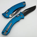 Microtech Amphibian RAM LOK Blue Fluted Aluminum & Black M390MK 137RL-1FLBL