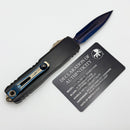 Microtech Marfione Select UTX-85 Gen III w/ Hefted Black Handle & Blued Baker Forge Damascus D/E 1232-16MS2