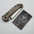 Marfione Select Microtech LUDT Ram-Lok w/ Flamed Slab Side Titanium Handles w/ Bronze Accents & Stonewash Tanto 1136RLS-10MS3