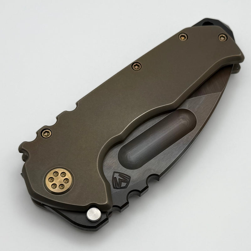 Medford Knife Praetorian TI Vulcan S35VN Drop Point & Old School Bronze Contoured Handles w/ Bronze Hardware/Clip