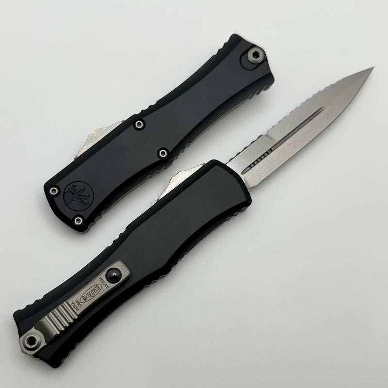 Microtech Knives Mini Hera Full Serrated Stonewash Bayonet M390MK w/ Black Handle 1701M-12