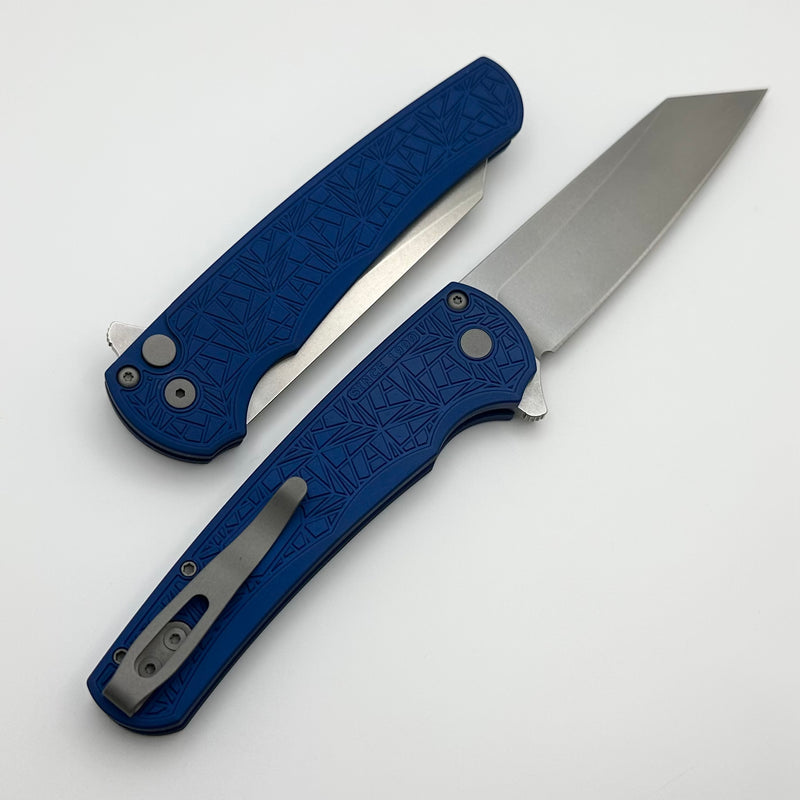 Pro-Tech Malibu Blue Nexus Handle & Stonewash MagnaCut Reverse Tanto Blade 5405-BLUE Nexus