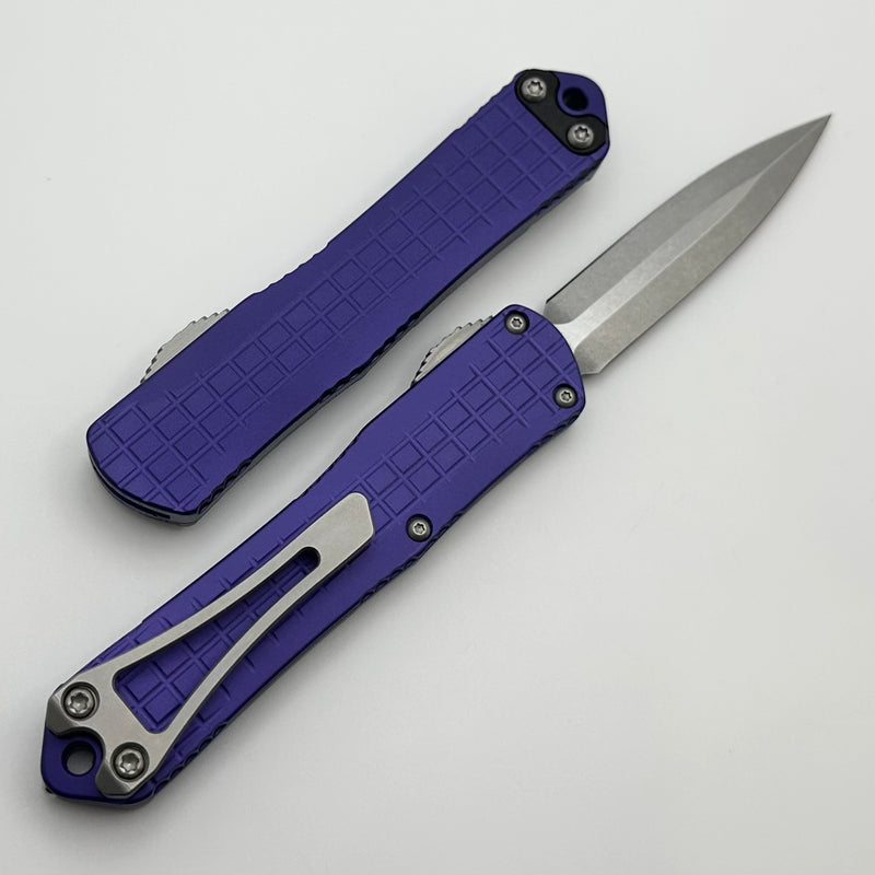 Heretic Knives Manticore S Purple Frag Grenade Grip & Stonewash Magnacut Double Edge H024F-2A-PU