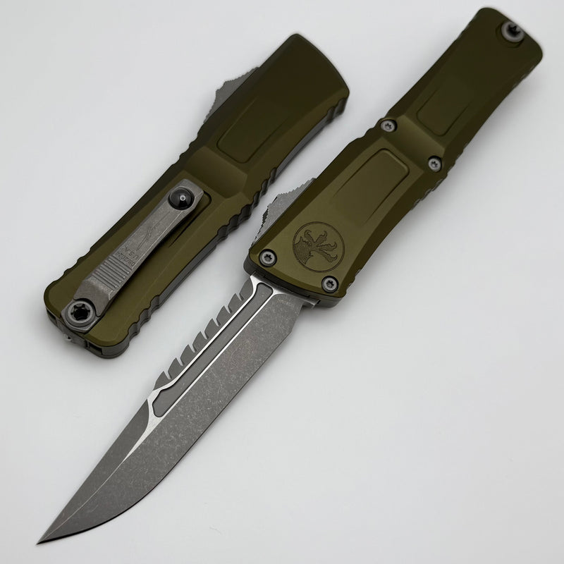 Microtech Knives Combat Troodon Gen III Interceptor Apocalyptic & OD Green Handle Signature Series 1217-10APODS